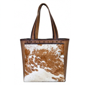 Premium Hairon Leather Tote Bag for Women Large Capacity Cowhide Shopper Handbag Fashion Travel Shoulder <b>Purse</b> - Product Image 1