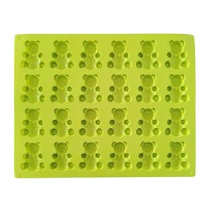 NP56 Reusable 24-Cavity Bear Silicone Mold for Chocolate Cookie Ice Cream Candy <strong>Dessert</strong> <strong>Tray</strong> Packaged in OPP Bag - Product Image 2
