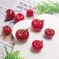 100 STKS Leuke Simulatie Fruit Topping Cabochon Rode Kers Kawaii Miniatuur Zoete Kers