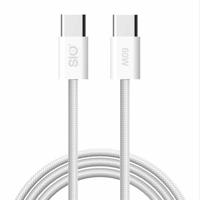 1-Meter 48-Weave Braided Silicone Data Cable USB-C to USB-C Super Fast Charging for Laptops Requiring 60W+ Power