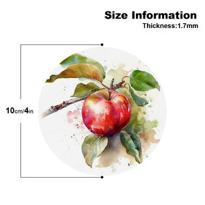 Posavasos de cuero redondo de 6 piezas con imagen personalizada para suministros de hotel y restaurante - Product Image 4