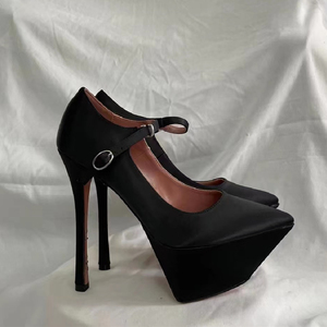 Escarpins à plateforme épaisse pour femmes grandes tailles avec cristaux et lanières, talon fin de 16 cm, bout pointu, chaussures à talon aiguille, fabrication OEM - Product Image 3