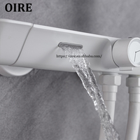 Ensemble combiné baignoire-douche en laiton blanc personnalisé pour hôtel, dernier modèle de pistolet à main thermostatique pour salle de bain avec motif doux