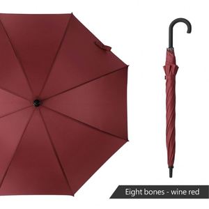 Parapluie d'affaires classique moderne personnalisable, durable, droit, à double rainure, en plastique courbé, manuel, pour le golf - Product Image 4