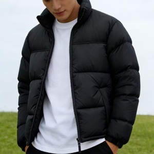 Doudoune <span class=keywords><strong>North</strong></span> <span class=keywords><strong>Face</strong></span> Homme Haute Qualité, Col Montant Fin, Logo Frontal, Noire, Hiver, Chaude, Teinte Unie pour Adultes - Product Image 2