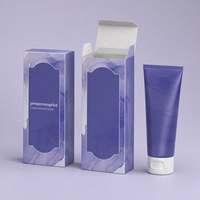 Boîte d'emballage personnalisée pour lotion corporelle, boîte en papier imprimé marbre violet avec tube pour les soins de la peau