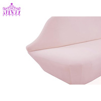Foshan Speway, precio barato, salón de belleza, sofá de espera, sofá comercial de tela de terciopelo rosa con labios