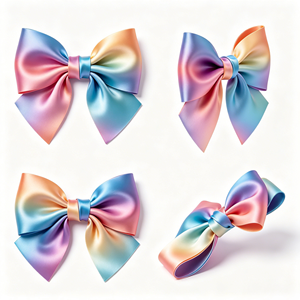 Lazo de Raso Iridiscente Arcoíris Pastel al por Mayor de Fábrica, Lazo Preformado de Tamaño Personalizado para Envolver Regalos, Adorno para Baby Shower - Product Image 6