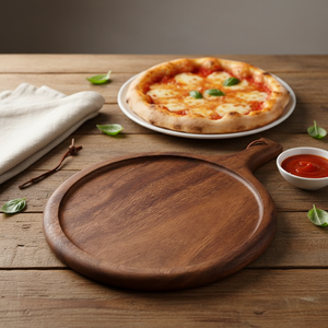 Planche à découper en bois de noyer naturel, planche de service rainurée pour pizza, avec poignées, pour les fêtes, la cuisine - Product Image 6