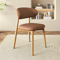 Chaise de salle à manger en bois massif, style minimaliste moderne, confortable, avec dossier rembourré légèrement luxueux, pour la salle à manger à domicile