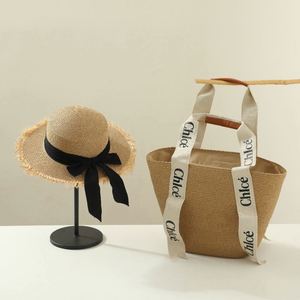 Sombreros de Papel Casuales de Moda para Viajes de Verano a la Playa, con Bolsa, Conjunto de Sombrero de Papel y Bolso de Diseño para Mujer - Product Image 6
