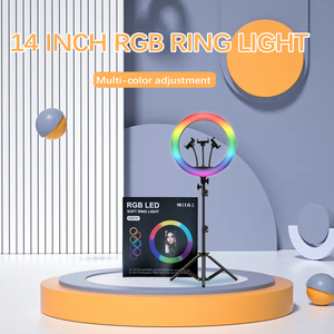 Anello Luminoso LED RGB a Forma di Cuore da 14 Pollici con Telecomando, Portatile in Materiale ABS per Trucco, Selfie e <span class=keywords><strong>Video</strong></span> in Diretta - Product Image 2