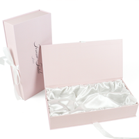 Boîte cadeau personnalisée avec logo, en carton épais gaufré, fermeture magnétique, doublure en éponge, emballage rose pour masque pour les yeux