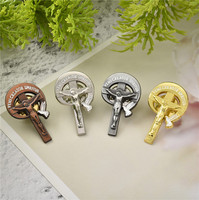 Broche en métal personnalisée avec logo, croix religieuse, broche chrétienne, badge pour souvenir d'église, accessoires