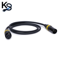 Kabel Mikrofon DMX KESHI 3-Pin XLR Male Female, Kabel Braided Foil PVC 2m/10m Tembaga Bebas Oksigen
