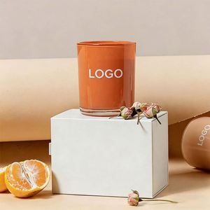 Luxury Reusable Scented Soy Wax Candle <b>Jar</b> Empty Glass Bottle for Home Decor with Custom Logo <b>Label</b> for Pray Yoga - Product Image 1