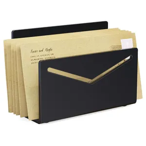 Desk Mail Organizer Small File Holders Letter Organizer Metal Mesh Document/Filing/Folders/Paper Organizer for Desktop