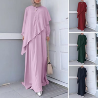 Lignes musulmanes femmes robe-vente entière loisirs traditionnel modeste mode grande taille modeste église robe musulmane femmes Abaya
