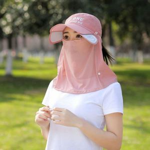 Chapeaux de soleil d'été avec masque facial amovible, respirants, pour femmes, avec ouverture pour queue de cheval - Product Image 6