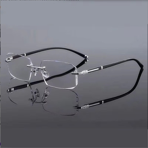 Lunettes de <span class=keywords><strong>lecture</strong></span> sans cadre taillées en diamant pour personnes âgées d'âge moyen Nouvelle version avec propriétés anti-lumière bleue et anti-fatigue - Product Image 3