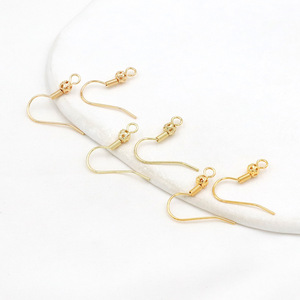 18K Gold Plated Hollow Ball Ear Hook <b>Copper</b> Jewelry Findings For Earring Making DIY Accessories Round Spring <b>Lantern</b> Design - Product Image 1