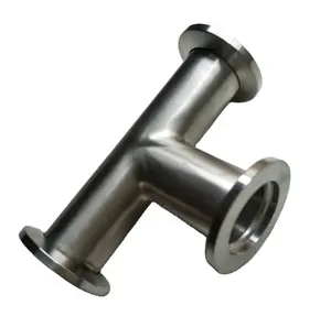 Food grade high Vacuum pipe line fitting nw50 KF Tee flange elbow nipple Equal 4way 3way Tee cross union