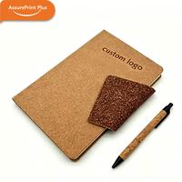 Cuaderno de Tapa Dura Magnética con Corcho y Café Reciclado, Ecológico, Sin Plástico, Impresión UV, Logotipo Grabado para Empresas