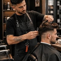 Étui professionnel pour ciseaux de barbier en cuir PU, étui pour ciseaux de coiffeur à suspendre au cou avec fermeture magnétique