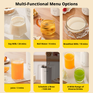 All-in-1 Portable Soy Milk Blender Maker 4 Blades 400ml S.S Inner Liner Low Noise 9H <b>Timer</b> Temp Leakproof Office Travel 9H <b>Timer</b> - Product Image 3