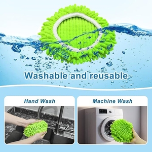Tête de vadrouille en microfibre EasyWrin avec poteau en acier pour recharges de vadrouille rotative poignée de nettoyage remplaçable adaptée à <span class=keywords><strong>VileDa</strong></span> - Product Image 4