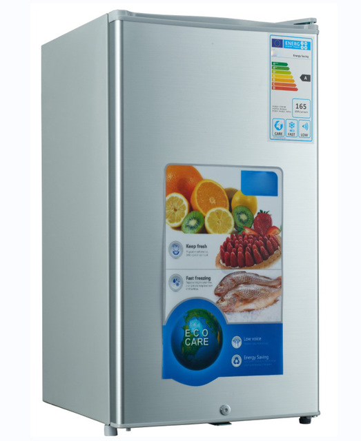 90L Stainless Steel  Hot Sale Model Mini Fridge Defrost Single Door Small Refrigerator With Freezer Box
