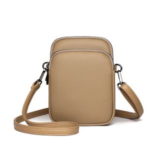 Sac bandoulière unisexe en cuir PU crème, imperméable, tendance, avec fermeture éclair, pour les voyages quotidiens - Product Image 2
