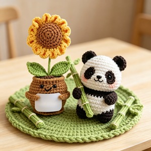 Kit <span class=keywords><strong>de</strong></span> ganchillo hecho a mano, juguetes, llavero, muñecas, muñeco <span class=keywords><strong>de</strong></span> hilo, lindo peluche, regalo para niños, Panda, animales <span class=keywords><strong>de</strong></span> ganchillo - Product Image 1