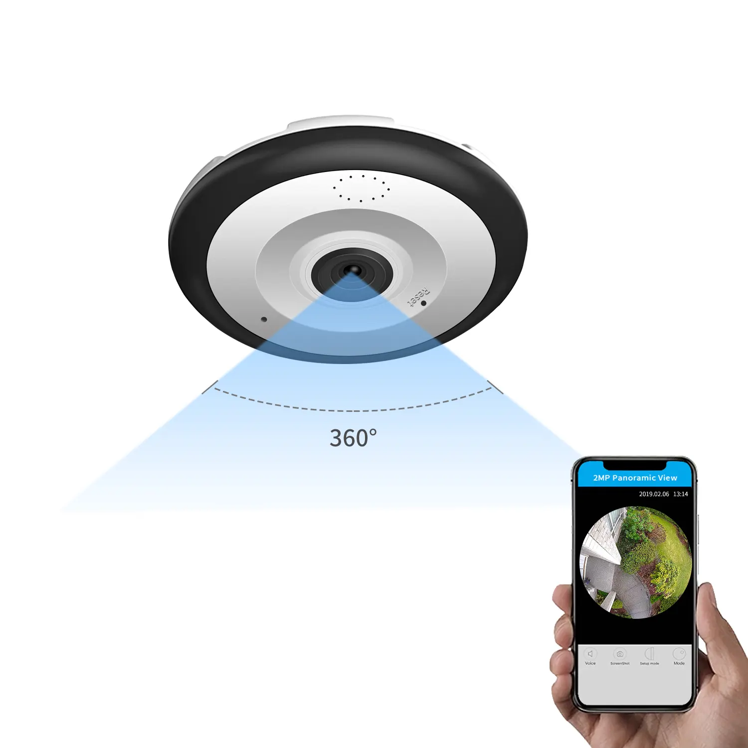 VR 360 degrés P2P caméra de sécurité panoramique intelligente V380 HD sans fil Smart WIFI Fisheye CCTV caméra ampoule