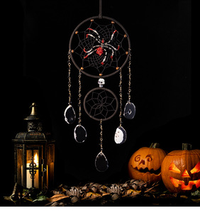 Décoration <span class=keywords><strong>de</strong></span> fête artisanale pour Halloween : toile d'araignée, crâne, ornements suspendus, grand attrape-rêves - Product Image 3