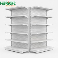 Étagère de présentation robuste en métal Highbright HBE-SR pour supermarché, 6 étagères solides, antidérapante, autoportante, installation rapide, époxy