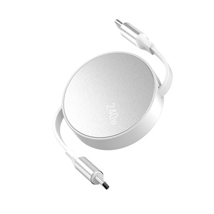 Câble de données rétractable PD populaire 240W, double face, en alliage d'aluminium, USB-C, conducteur en cuivre pur, blindé, charge rapide, imprimante - Product Image 1