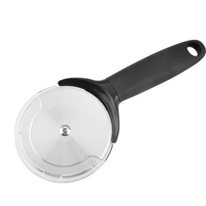 Pizza Cutter Stainless Steel Round <b>Blade</b> With Protective <b>Rollers</b> Black PP Handle Non Slip For Pizza Slicing - Product Image 1