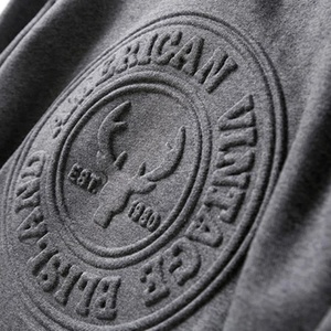 Sweat-shirt à capuche pour homme en coton 100% avec impression 3D en relief personnalisée, style streetwear d'automne - Product Image 4