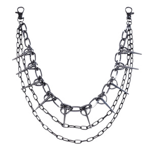 Cadena de cintura metálica de moda Yueli con diseño de puntas multicapa para mujer, estilo hip hop punk, accesorio de mezclilla de aleación de zinc. - Product Image 5