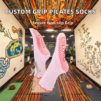 Chaussettes de sport respirantes en coton antidérapantes pour femme, avec logo personnalisé, pour Pilates et Yoga, à épaisseur standard