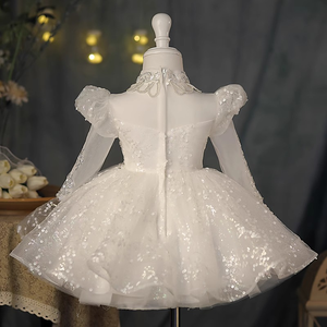 Abito da principessa per bambini abito da bambina Performance di pianoforte di fascia alta vestito da bambina con paillettes da sposa - Product Image 3