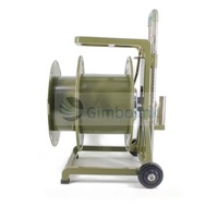 Chariot de déroulement portable tactique en métal Gimbo BX-02 vert foncé pour câble à fibre optique blindé FTTH/FTTB/FTTX