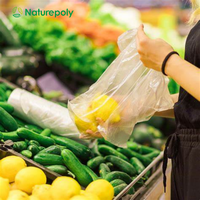 Fabrikant Biologisch Afbreekbaar Composteerbaar Transparant Schoonmaakfruit Pla Voedselverpakking Pbat Supermarkt Verzendt Productiezak Op Rol