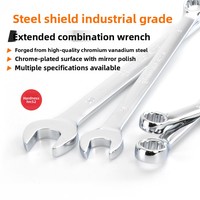 Clé dynamométrique métrique à double extrémité en acier allié au chrome-vanadium, finition miroir, épaissie et allongée, de la marque Steel Shield Tools
