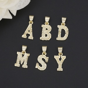 JXX 14K Gold Plated 26 <b>Letter</b> Pendant Necklace All <b>Brass</b> Jewelry for Women Men - Product Image 1