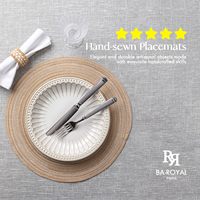 Sets de table ronds tissés, sets de table lavables, sets de table tressés pour table à manger, résistants à la chaleur, antidérapants, sets de table circulaires (beige)
