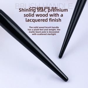 Black Wooden Handle Animal Hair Makeup Brush Set Face Powder Contour Foundation Eye Blending Brush - Product Image 4