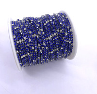 Chaîne en acier inoxydable argenté imperméable de 2 mm avec cristaux en strass pour la fabrication de colliers et de bracelets