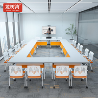 Table de conférence pliante moderne pour salle de réunion, ensemble bureau et chaise pour formation des adultes, table pliante de bureau applicable